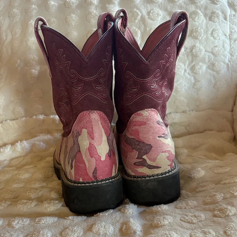 Ariat Pink and Purple Heeled Boots - Picture 3 of 6